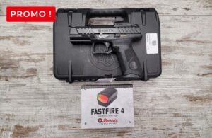 Screenshot_20251101_131932_Instagram PROMO 1'293.00-CHF € ❌ 1'150.00 CHF € ✅ Pistolet semi automatique BERETTA + Burris FastFire 4 Mod. APX Al Full Size Arme de poing catégorie B 1 Calibre: 9x19 Chargeur 17 coups Canon 4.25 > (10,8 cm) Carcasse: Technopolymère renforcée fibre de verre Culasse avec système RDO pour la fixation d'un point rouge Plaquette RDO Docter Point rouge Burris FastFire 4 Fonctionnement en simple et double action. Rail picatinny universel sous le canon Indicateur de chambre