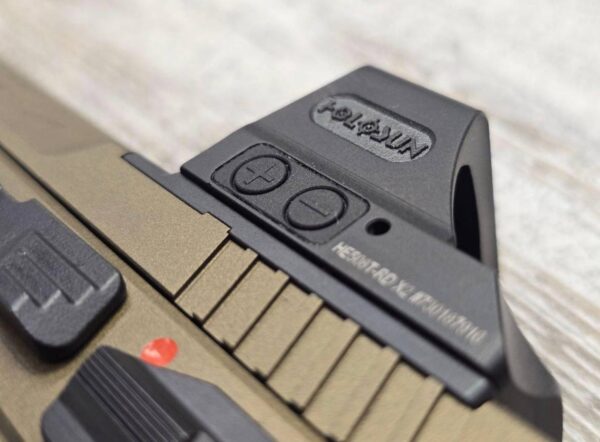 IMG_20260217_161423_321 Pistolet CZ 75 Shadow 2 Compact OR "Bronze Limited Edition" cal. 9x19 + HE508T-RD-X2 Calibre : 9x19 mm Prix : 1’900,- CHF / € Caractéristiques Techniques : Marque : CZ Modèle : 75 Shadow 2 Compact OR "Bronze Limited Edition" + HE508T-RD-X2 Calibre : 9x19 mm Fonctionnement : Pistolet semi-automatique, détente sportive SA/DA Capacité du chargeur: 15 coups Canon : Canon compact de précision, profil lourd Finition : Coloris Bronze limité, look sportif haut de gamme Optic Ready (OR) : Glissière usinée pour montage direct de point rouge Crosse : Plaquettes ergonomiques texturées, excellente prise en main Organes de visée : Organes de visée fibre optique + Holosun HE508T-RD-X2